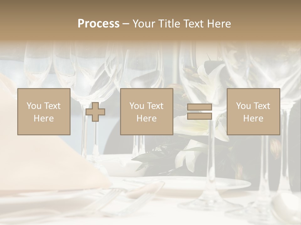 Table Preparing For After Wedding Ceremony Diner In Luxury Hotel's Restaurant. PowerPoint Template