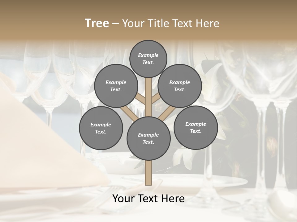 Table Preparing For After Wedding Ceremony Diner In Luxury Hotel's Restaurant. PowerPoint Template
