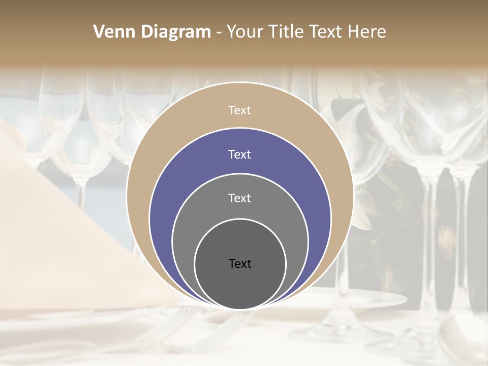 Table Preparing For After Wedding Ceremony Diner In Luxury Hotel's Restaurant. PowerPoint Template