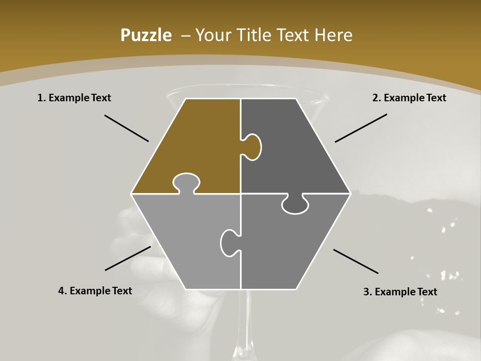 The Image Of A Glass From Martinis In A Female Hand On A Black Background PowerPoint Template