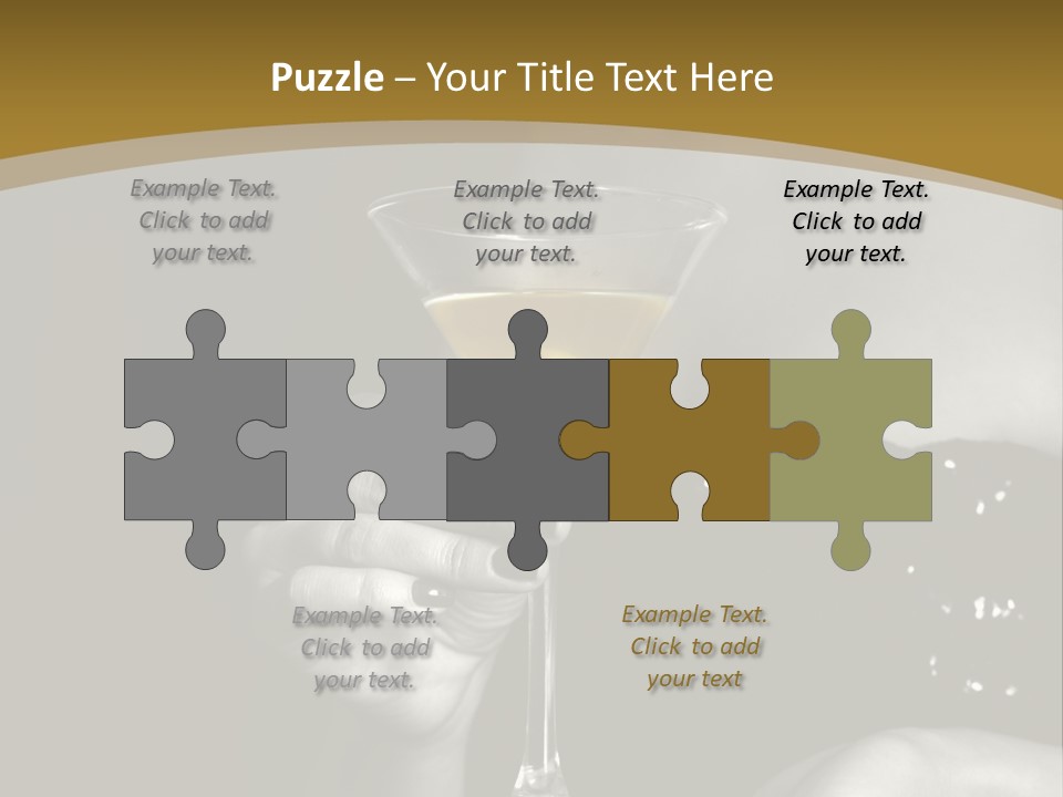 The Image Of A Glass From Martinis In A Female Hand On A Black Background PowerPoint Template