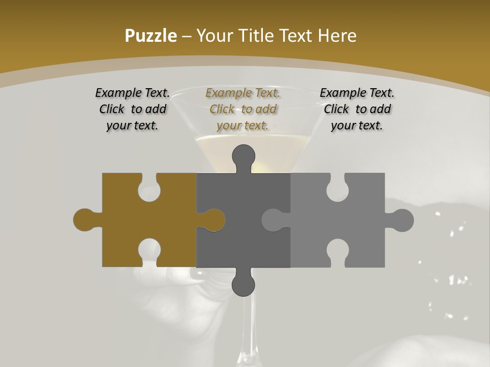 The Image Of A Glass From Martinis In A Female Hand On A Black Background PowerPoint Template