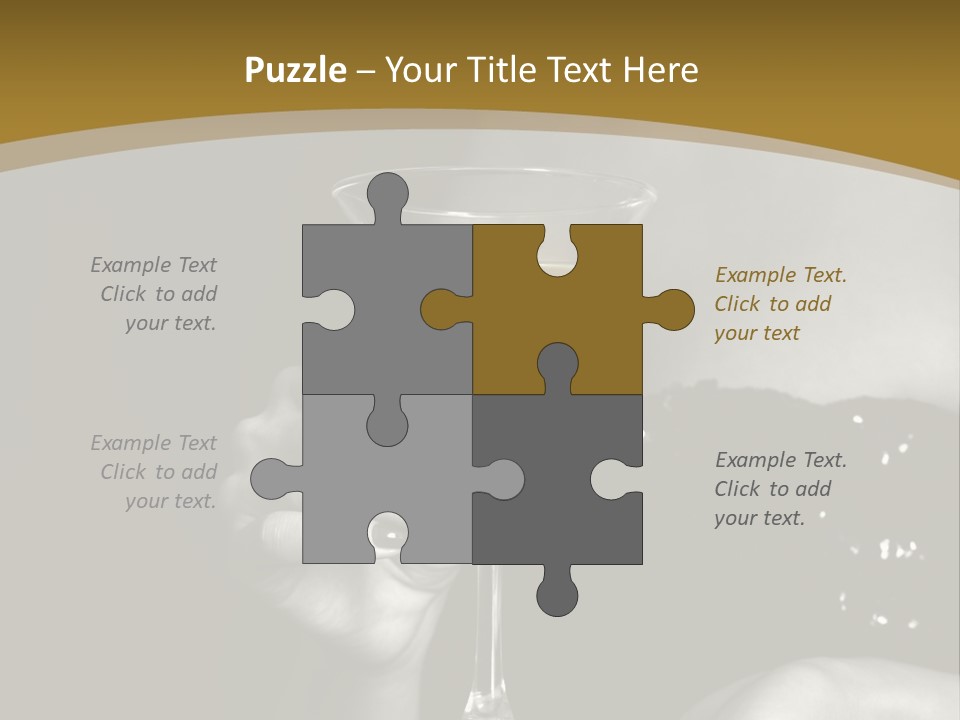 The Image Of A Glass From Martinis In A Female Hand On A Black Background PowerPoint Template