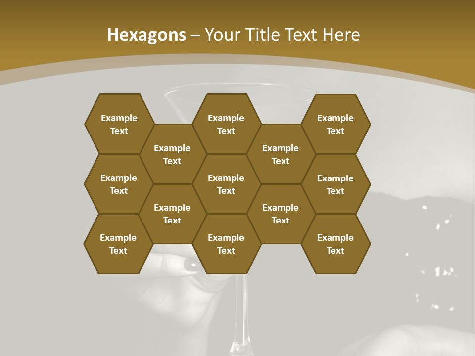 The Image Of A Glass From Martinis In A Female Hand On A Black Background PowerPoint Template