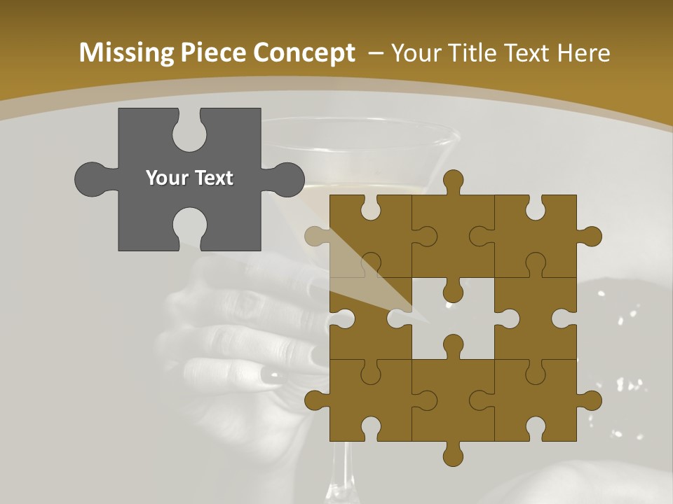 The Image Of A Glass From Martinis In A Female Hand On A Black Background PowerPoint Template