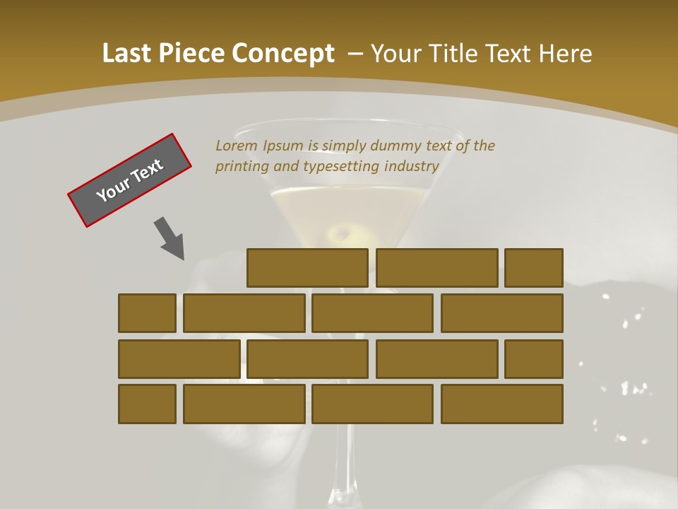 The Image Of A Glass From Martinis In A Female Hand On A Black Background PowerPoint Template