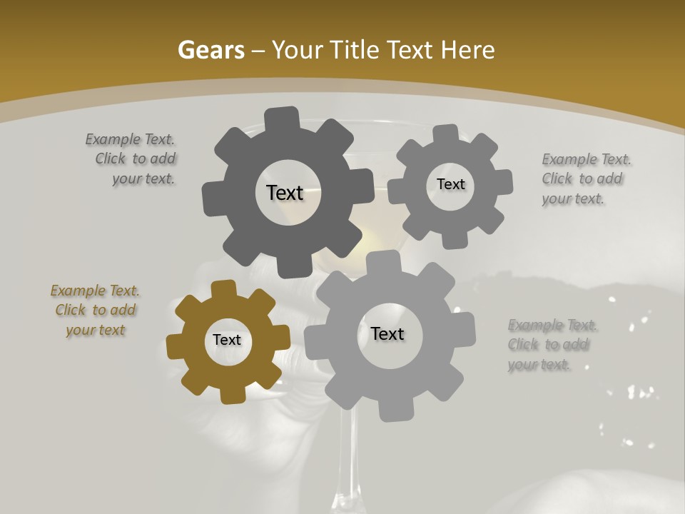 The Image Of A Glass From Martinis In A Female Hand On A Black Background PowerPoint Template