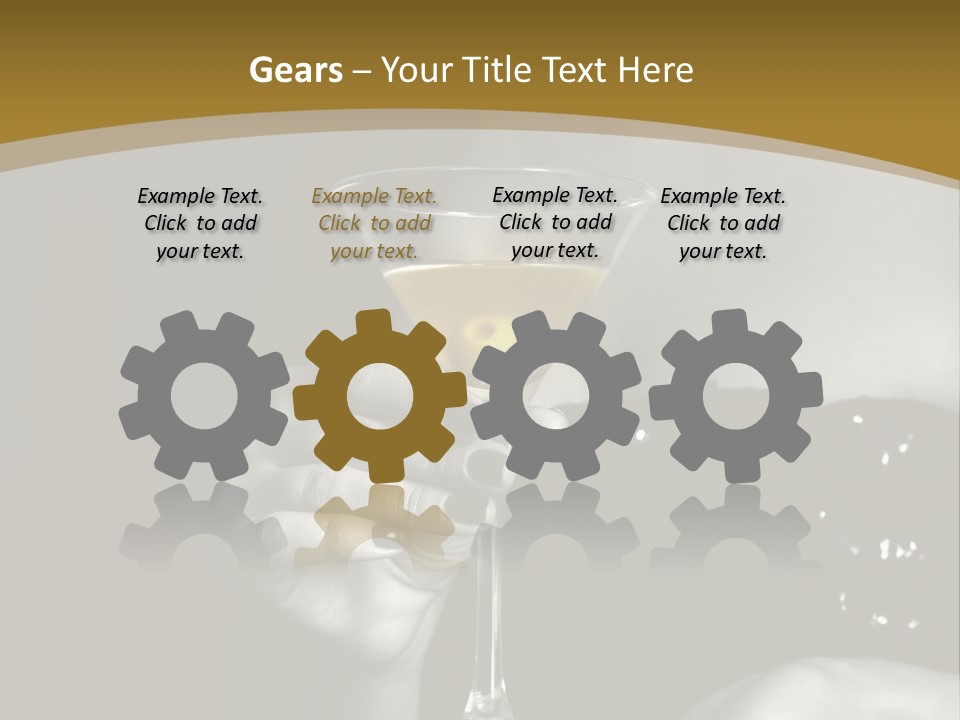 The Image Of A Glass From Martinis In A Female Hand On A Black Background PowerPoint Template