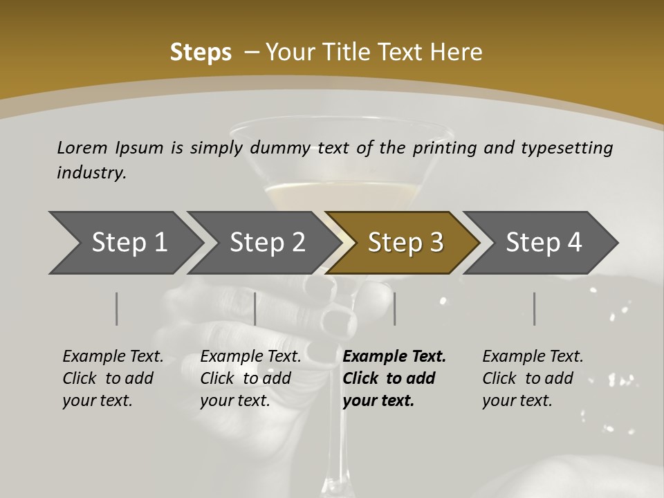 The Image Of A Glass From Martinis In A Female Hand On A Black Background PowerPoint Template