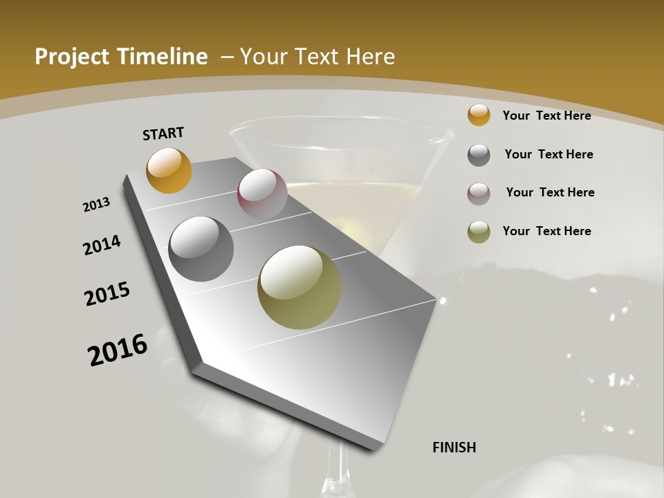 The Image Of A Glass From Martinis In A Female Hand On A Black Background PowerPoint Template