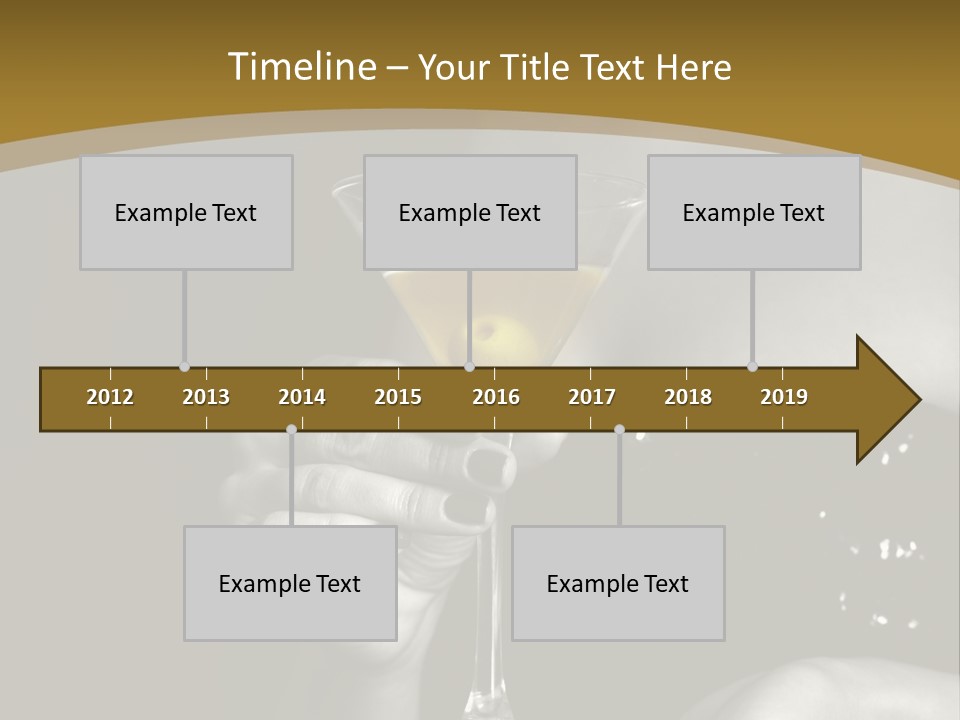 The Image Of A Glass From Martinis In A Female Hand On A Black Background PowerPoint Template