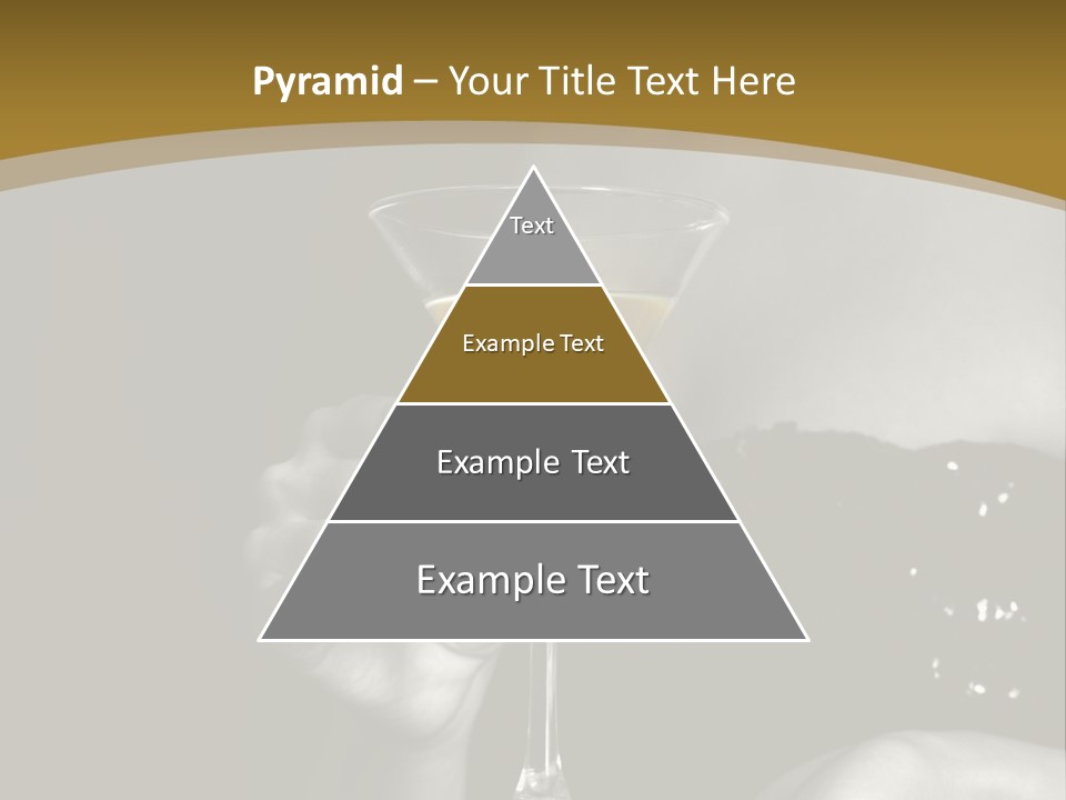 The Image Of A Glass From Martinis In A Female Hand On A Black Background PowerPoint Template