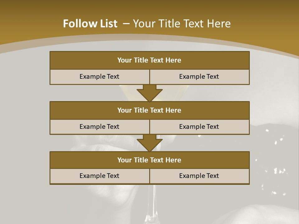 The Image Of A Glass From Martinis In A Female Hand On A Black Background PowerPoint Template