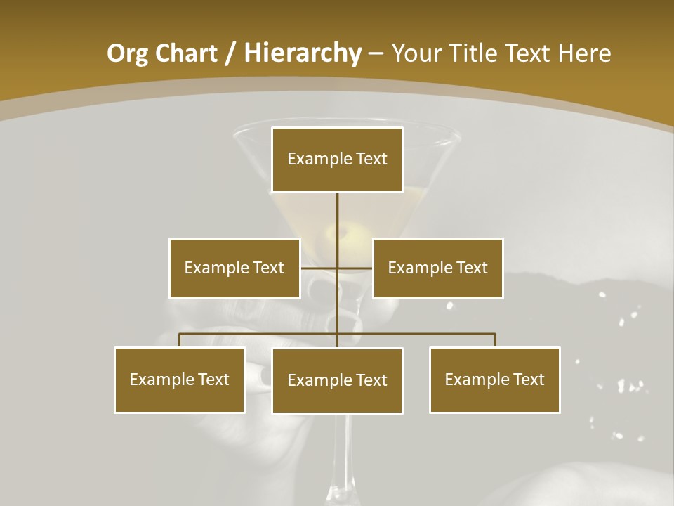 The Image Of A Glass From Martinis In A Female Hand On A Black Background PowerPoint Template