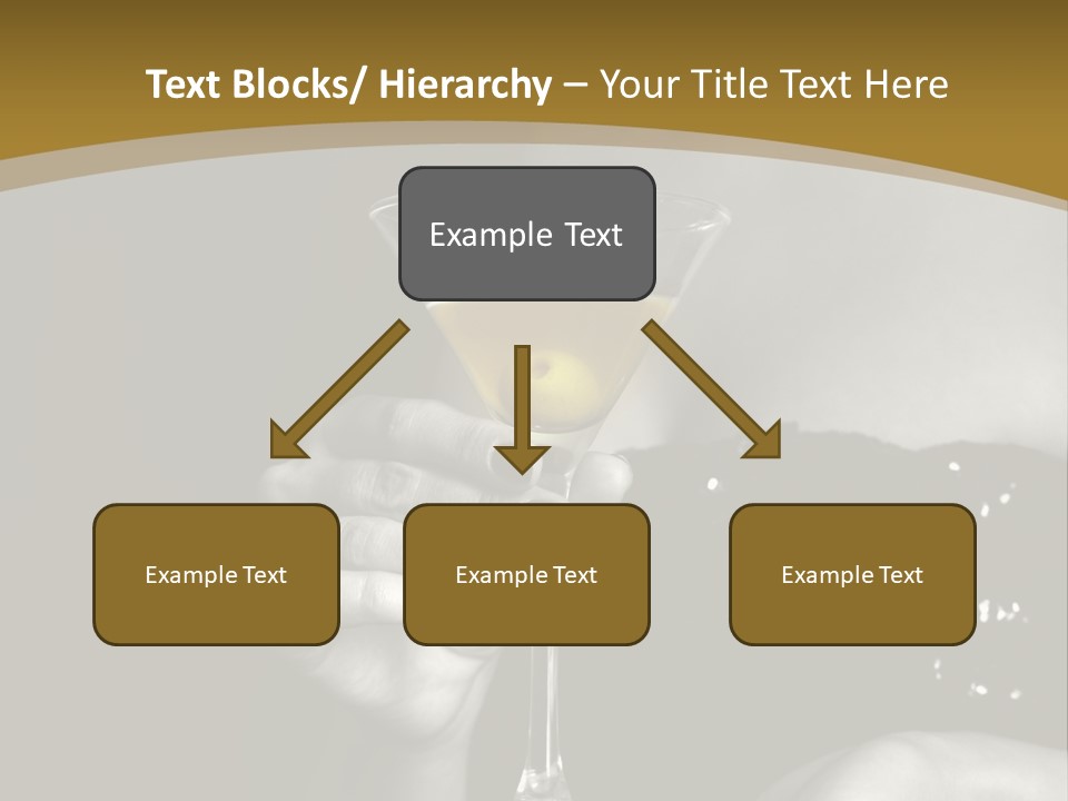 The Image Of A Glass From Martinis In A Female Hand On A Black Background PowerPoint Template