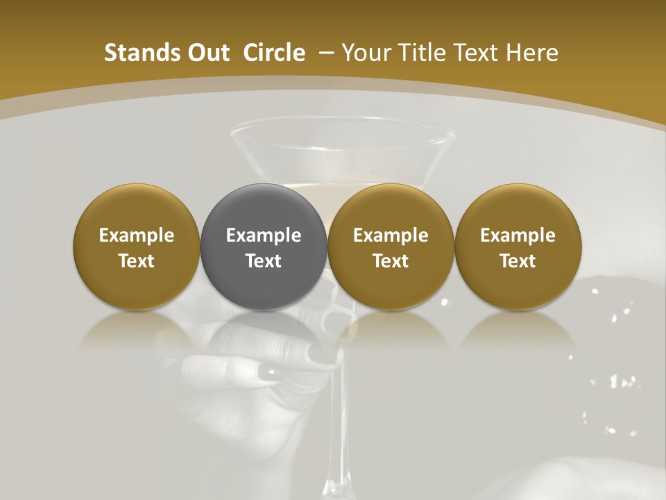 The Image Of A Glass From Martinis In A Female Hand On A Black Background PowerPoint Template