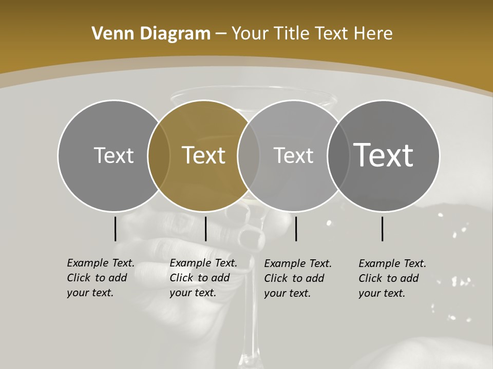 The Image Of A Glass From Martinis In A Female Hand On A Black Background PowerPoint Template