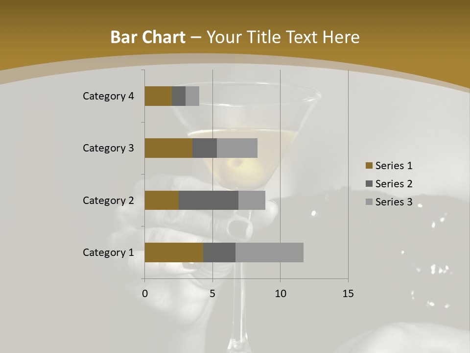 The Image Of A Glass From Martinis In A Female Hand On A Black Background PowerPoint Template