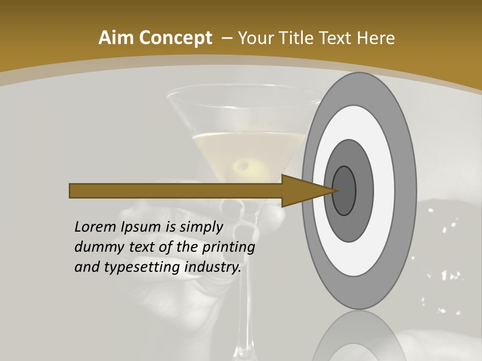 The Image Of A Glass From Martinis In A Female Hand On A Black Background PowerPoint Template