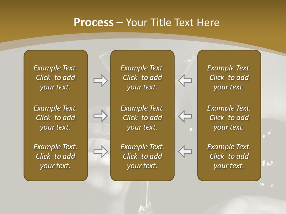 The Image Of A Glass From Martinis In A Female Hand On A Black Background PowerPoint Template