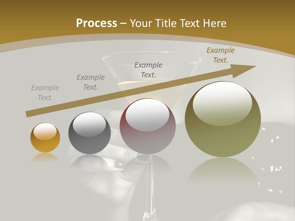 The Image Of A Glass From Martinis In A Female Hand On A Black Background PowerPoint Template