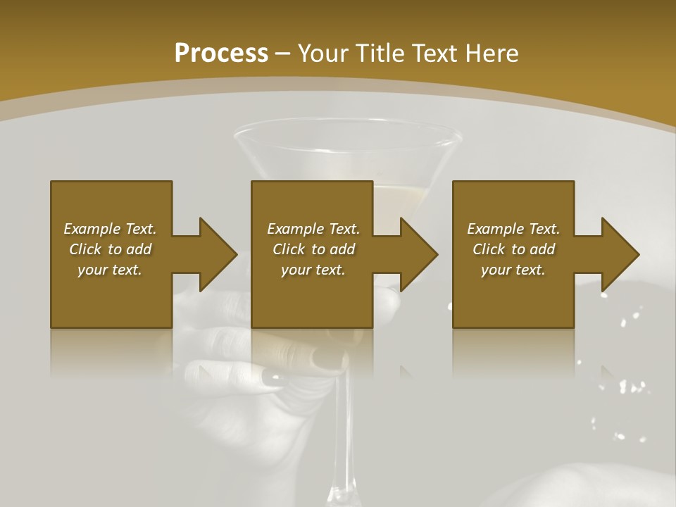 The Image Of A Glass From Martinis In A Female Hand On A Black Background PowerPoint Template