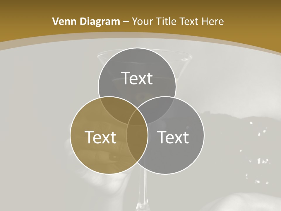 The Image Of A Glass From Martinis In A Female Hand On A Black Background PowerPoint Template