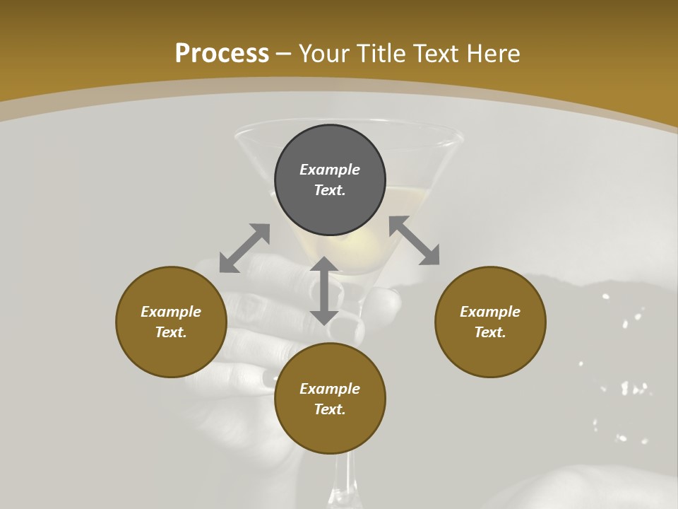 The Image Of A Glass From Martinis In A Female Hand On A Black Background PowerPoint Template