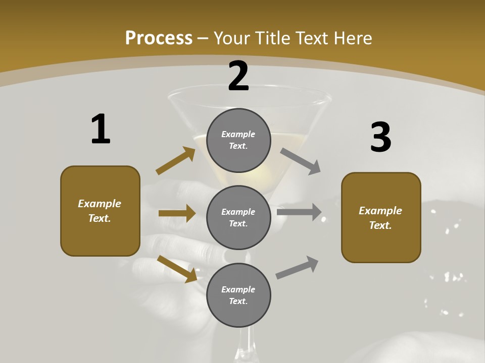 The Image Of A Glass From Martinis In A Female Hand On A Black Background PowerPoint Template