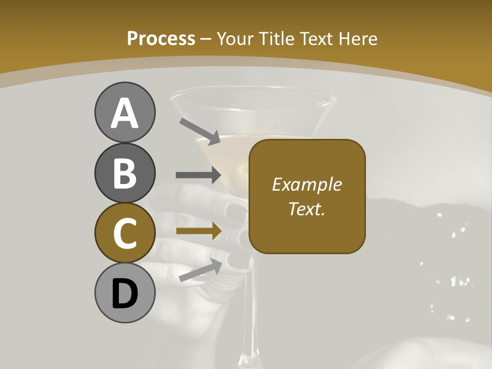 The Image Of A Glass From Martinis In A Female Hand On A Black Background PowerPoint Template