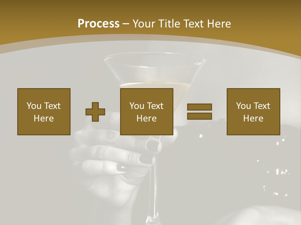 The Image Of A Glass From Martinis In A Female Hand On A Black Background PowerPoint Template