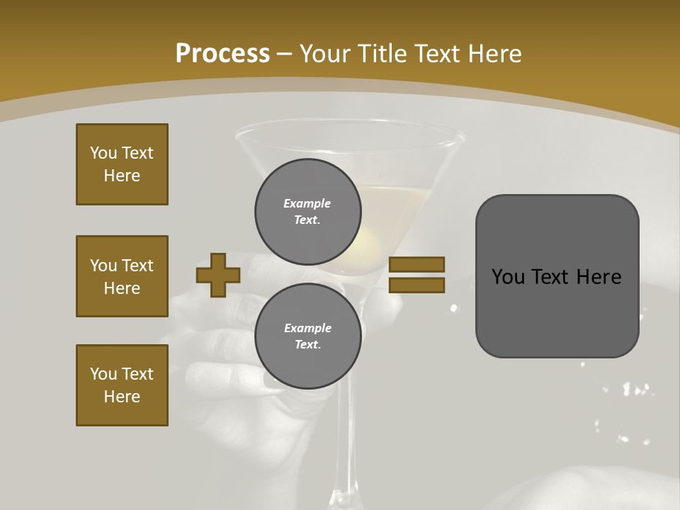 The Image Of A Glass From Martinis In A Female Hand On A Black Background PowerPoint Template
