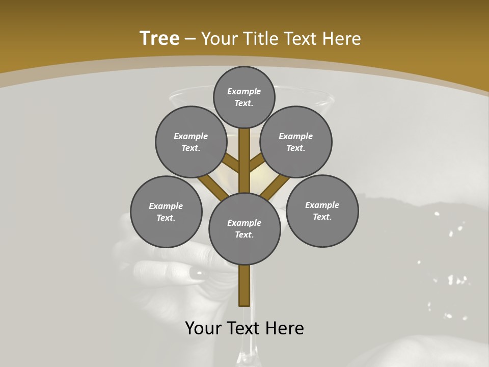 The Image Of A Glass From Martinis In A Female Hand On A Black Background PowerPoint Template