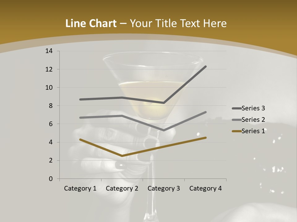 The Image Of A Glass From Martinis In A Female Hand On A Black Background PowerPoint Template