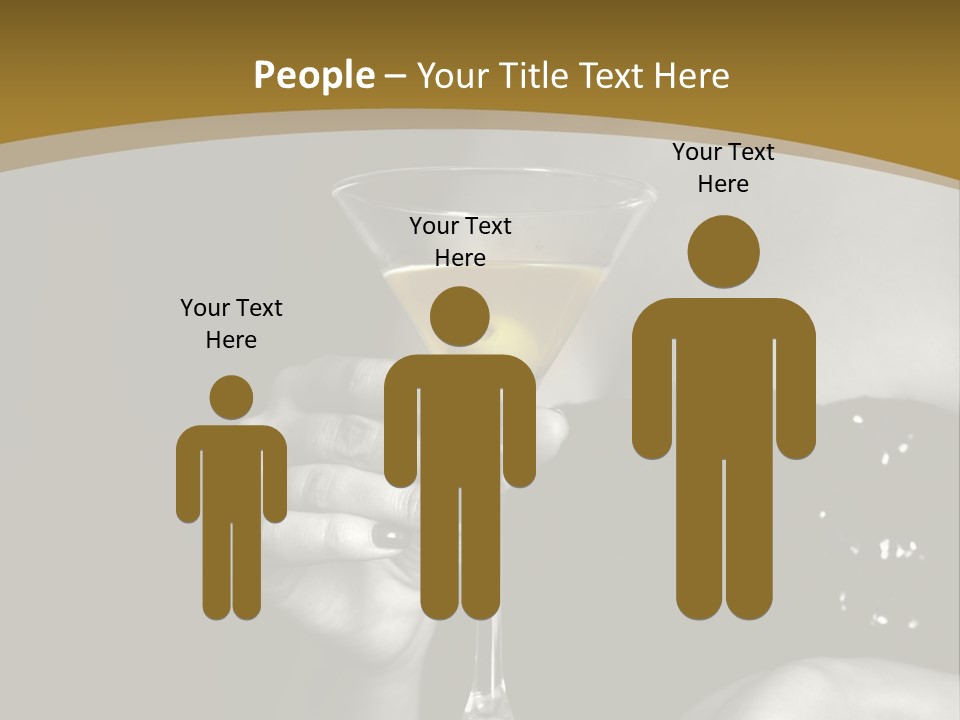 The Image Of A Glass From Martinis In A Female Hand On A Black Background PowerPoint Template