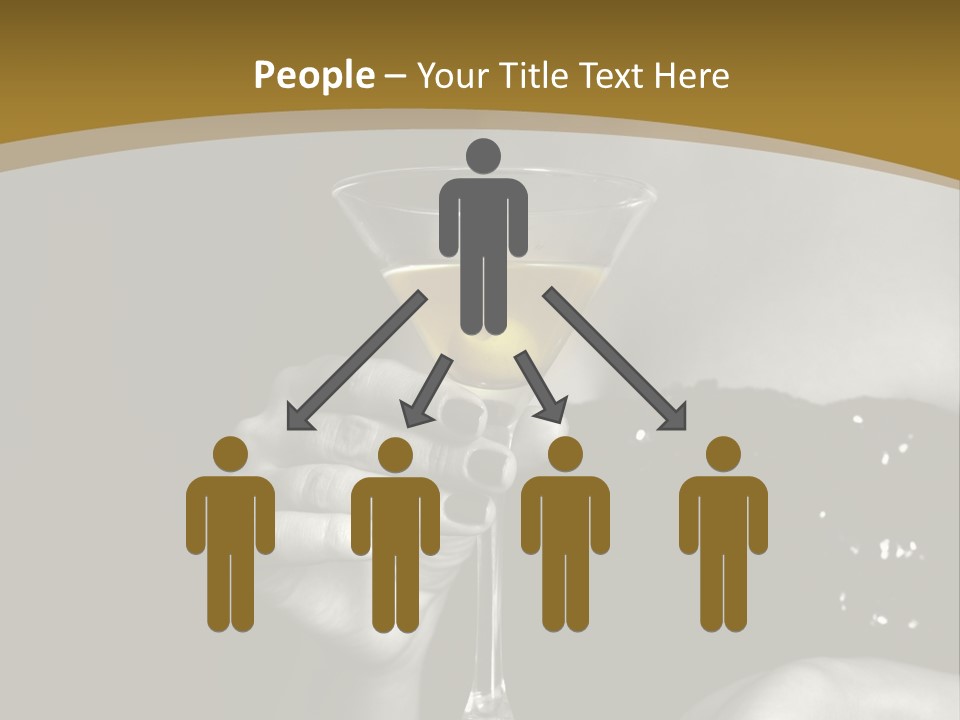 The Image Of A Glass From Martinis In A Female Hand On A Black Background PowerPoint Template