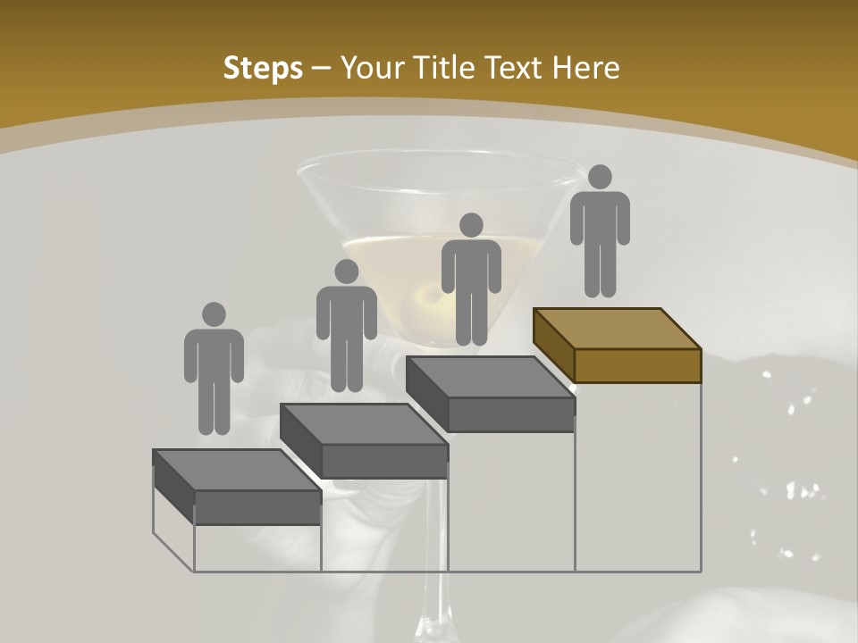 The Image Of A Glass From Martinis In A Female Hand On A Black Background PowerPoint Template