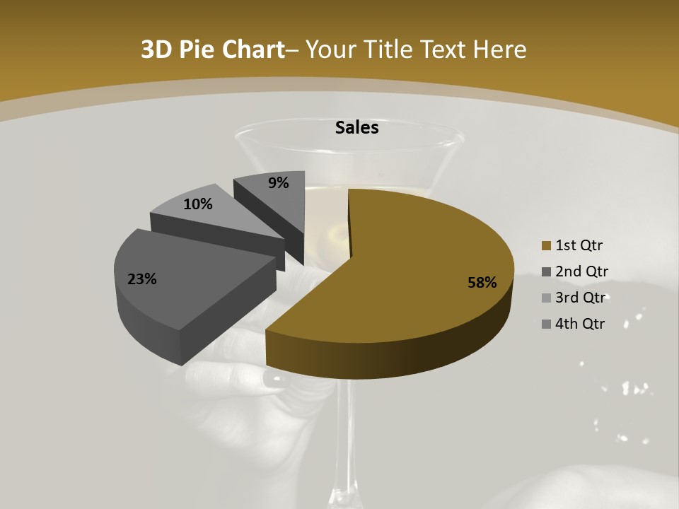 The Image Of A Glass From Martinis In A Female Hand On A Black Background PowerPoint Template