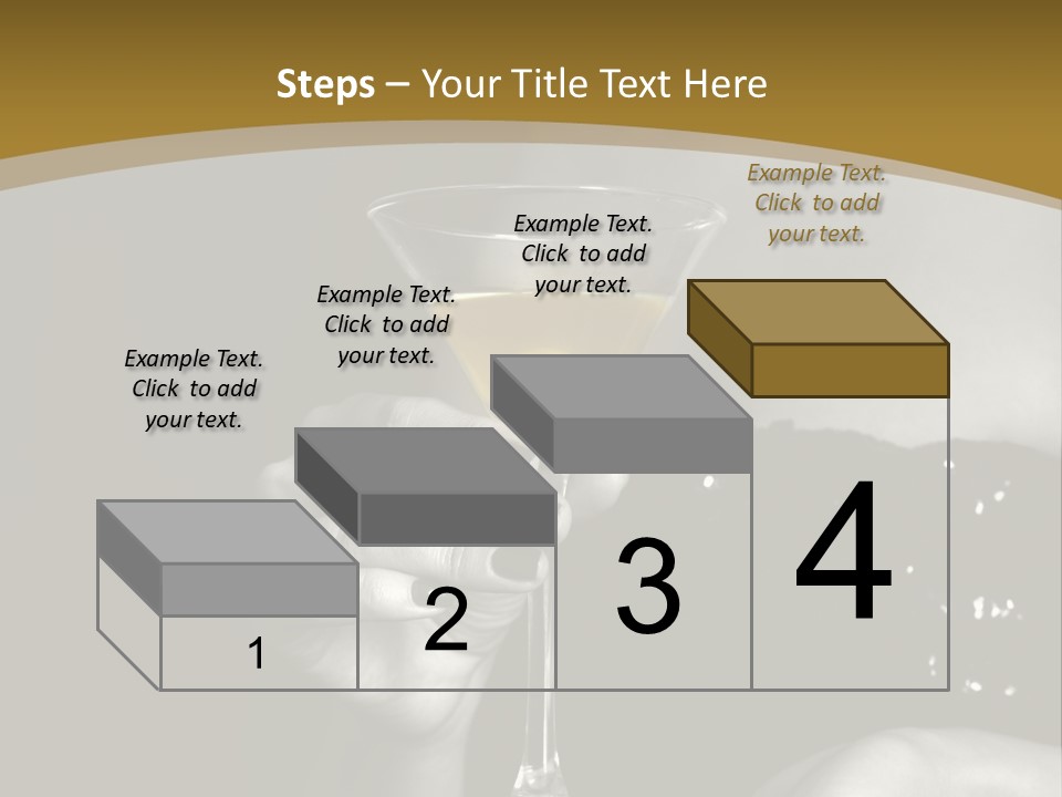 The Image Of A Glass From Martinis In A Female Hand On A Black Background PowerPoint Template