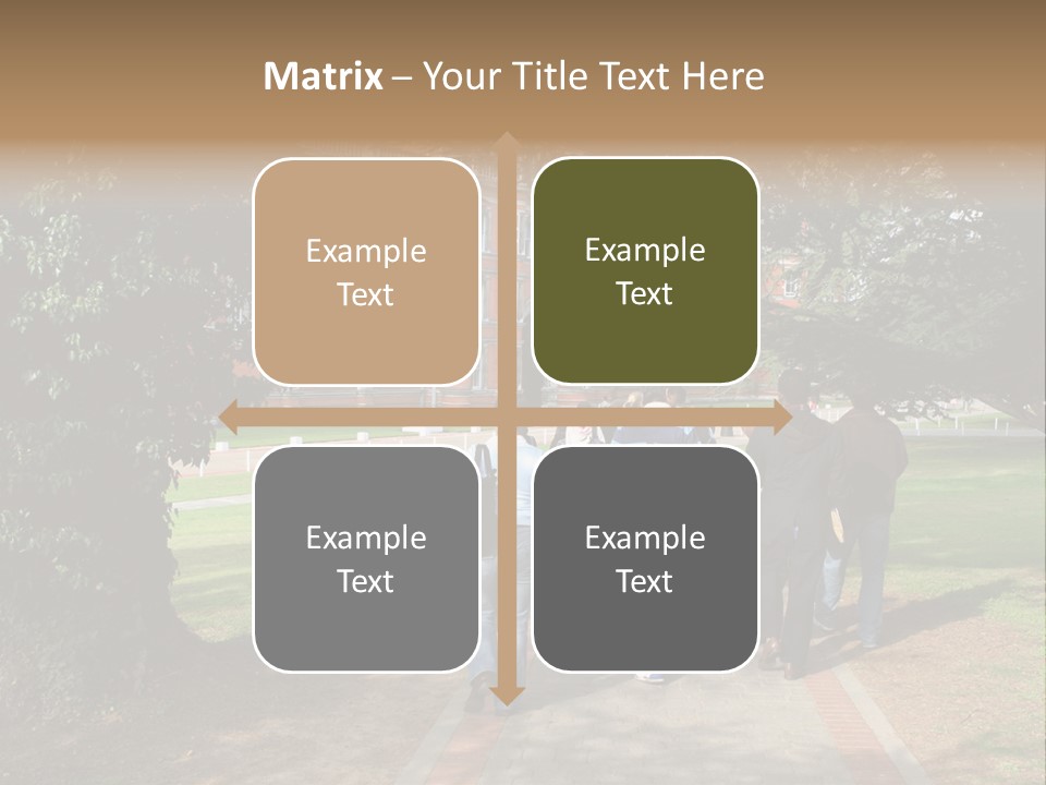 Students Walking To College PowerPoint Template