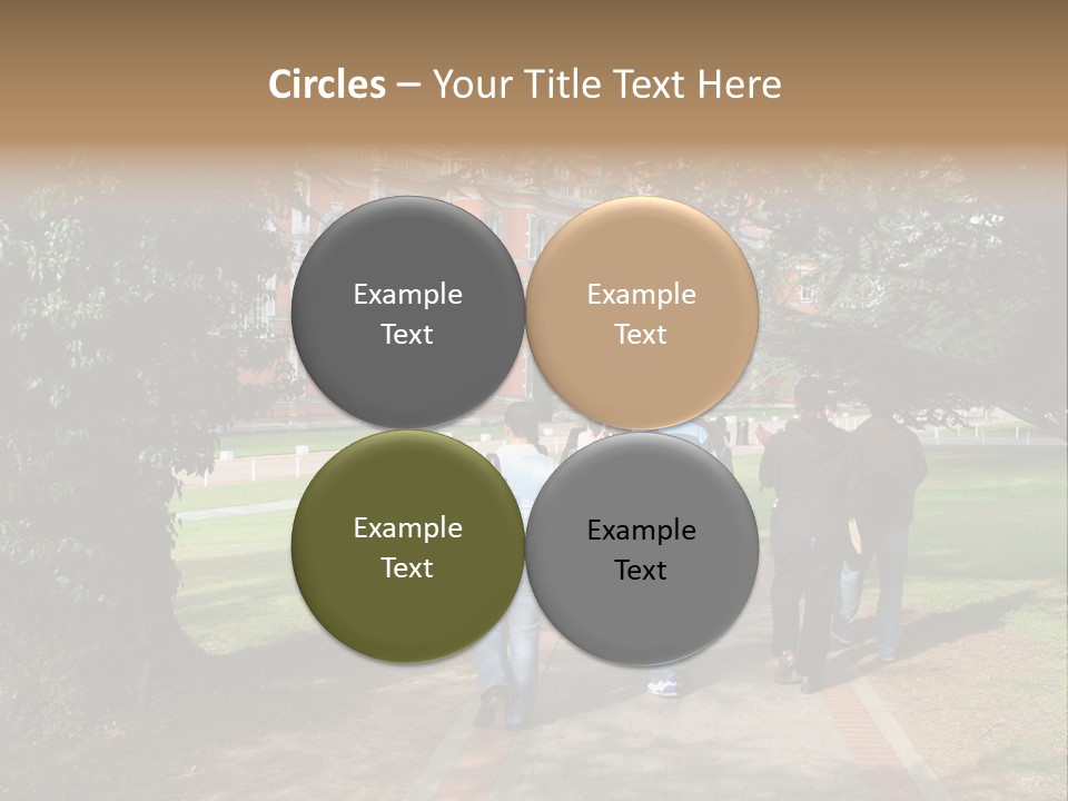 Students Walking To College PowerPoint Template