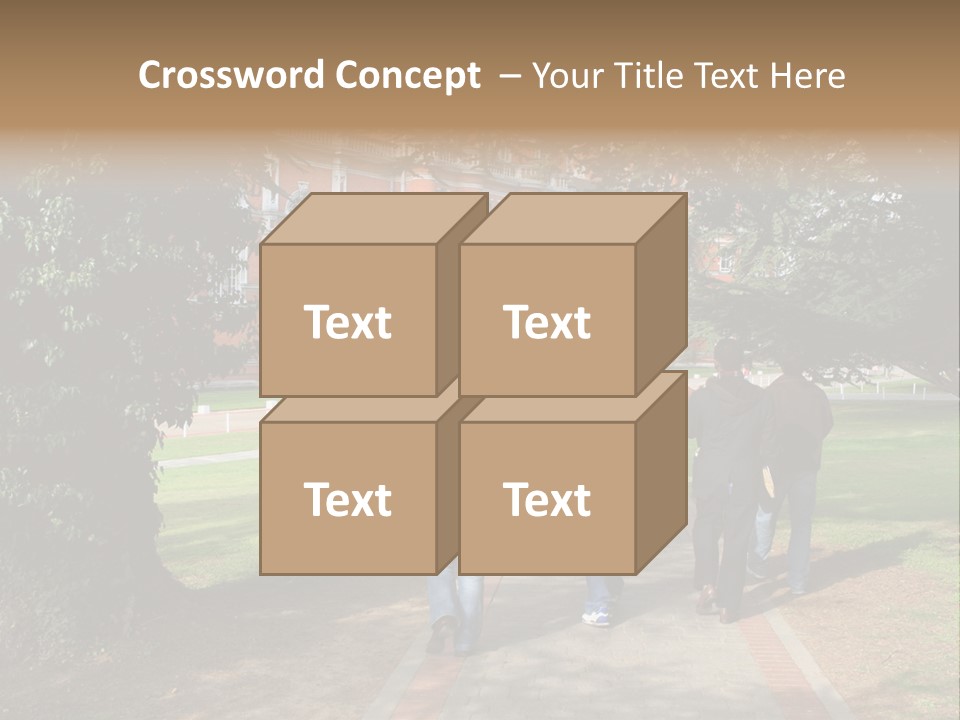 Students Walking To College PowerPoint Template
