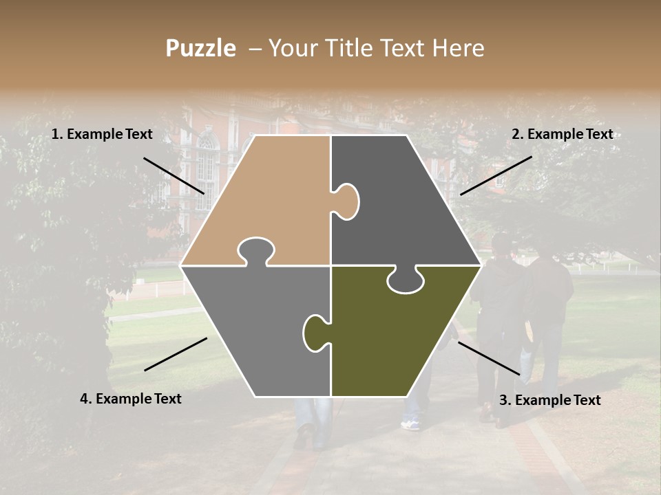 Students Walking To College PowerPoint Template