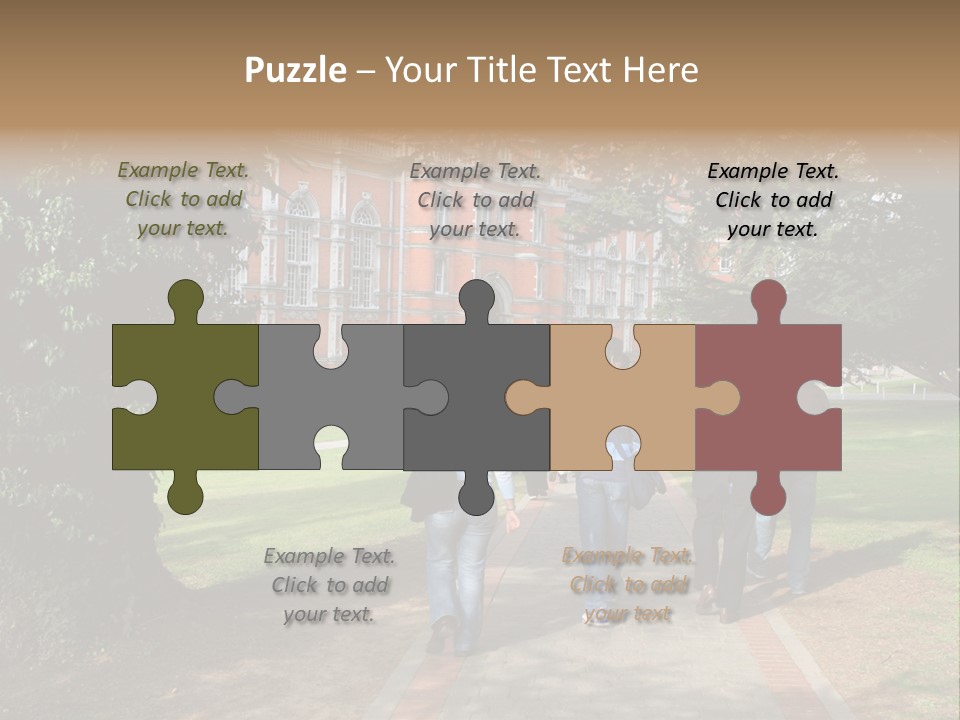 Students Walking To College PowerPoint Template