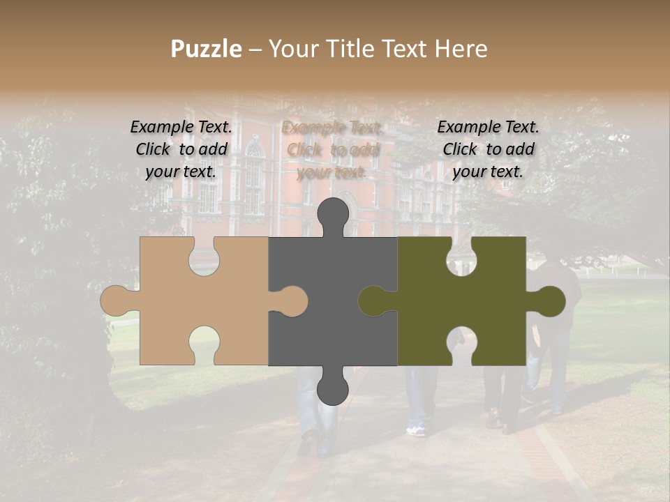 Students Walking To College PowerPoint Template