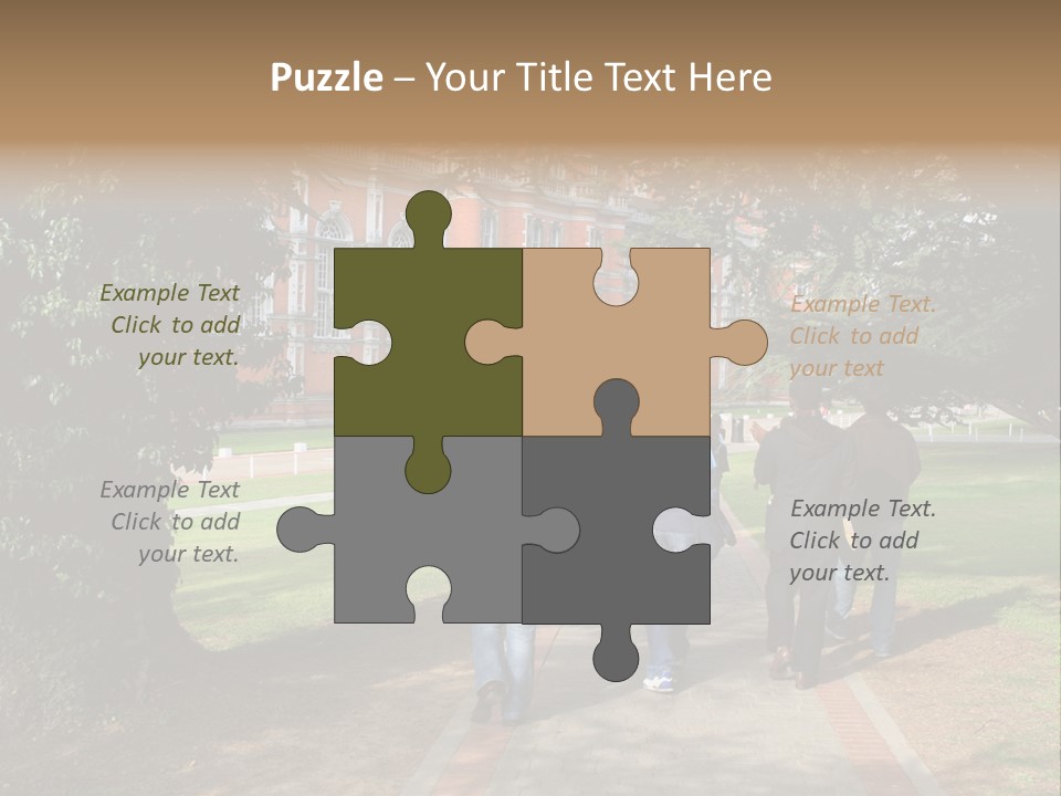 Students Walking To College PowerPoint Template