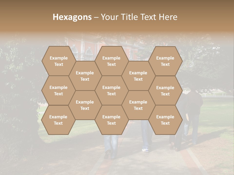 Students Walking To College PowerPoint Template