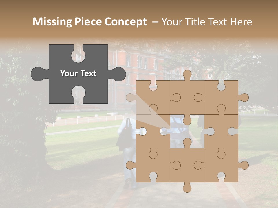 Students Walking To College PowerPoint Template