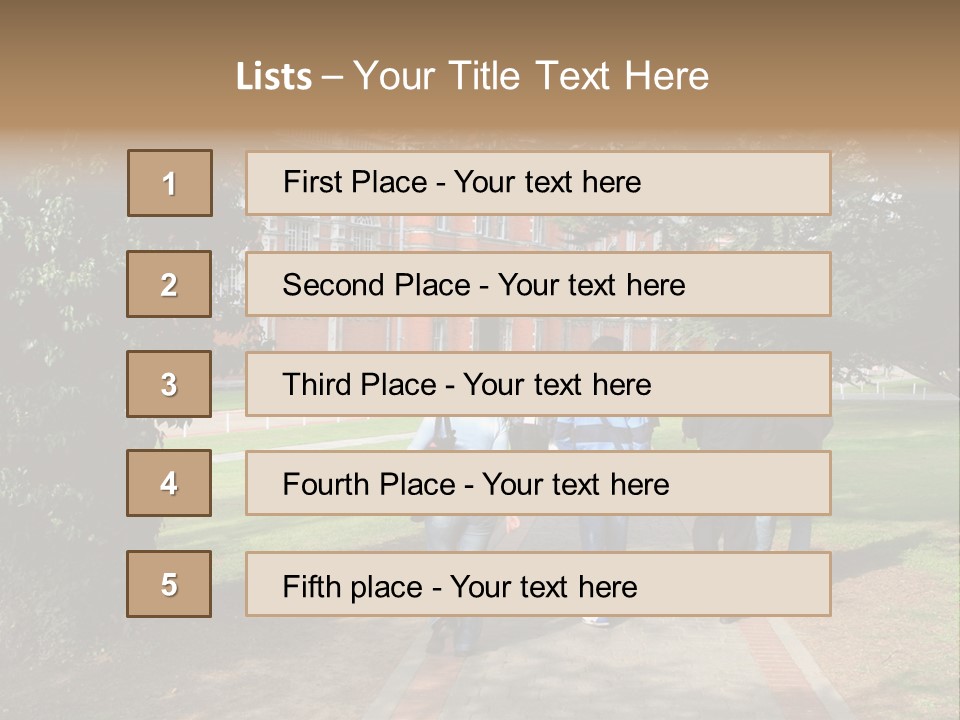 Students Walking To College PowerPoint Template