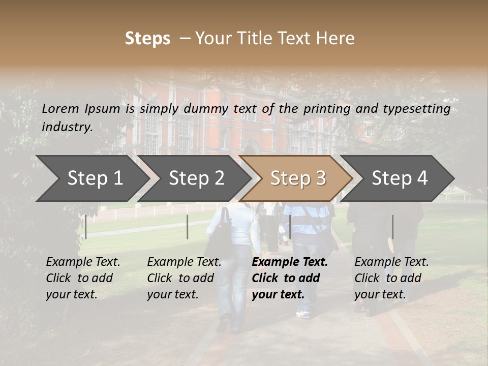 Students Walking To College PowerPoint Template